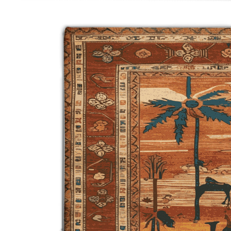 Tapis d'intérieur et d'extérieur brun Persian, Rectangulaire 8 pi x 10 pi