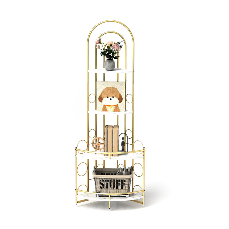 4 Corner Shelf With Frame, Support Heavy Loads Rustic Plant Stand, Add Greenery To Your Home