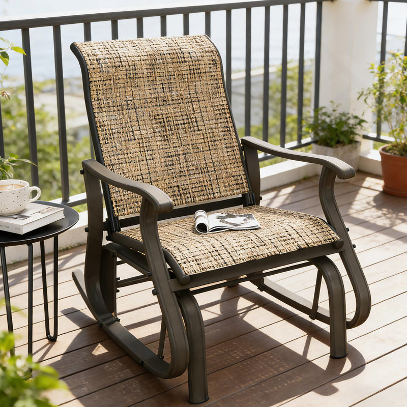 Glider Swing Chair,Outdoor Glider Chair, Brown