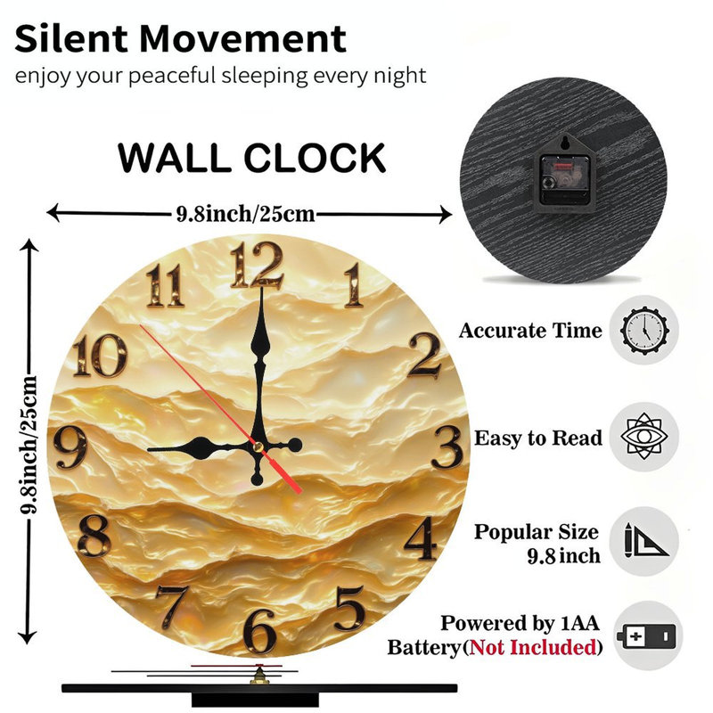 Horloge dorée texturée