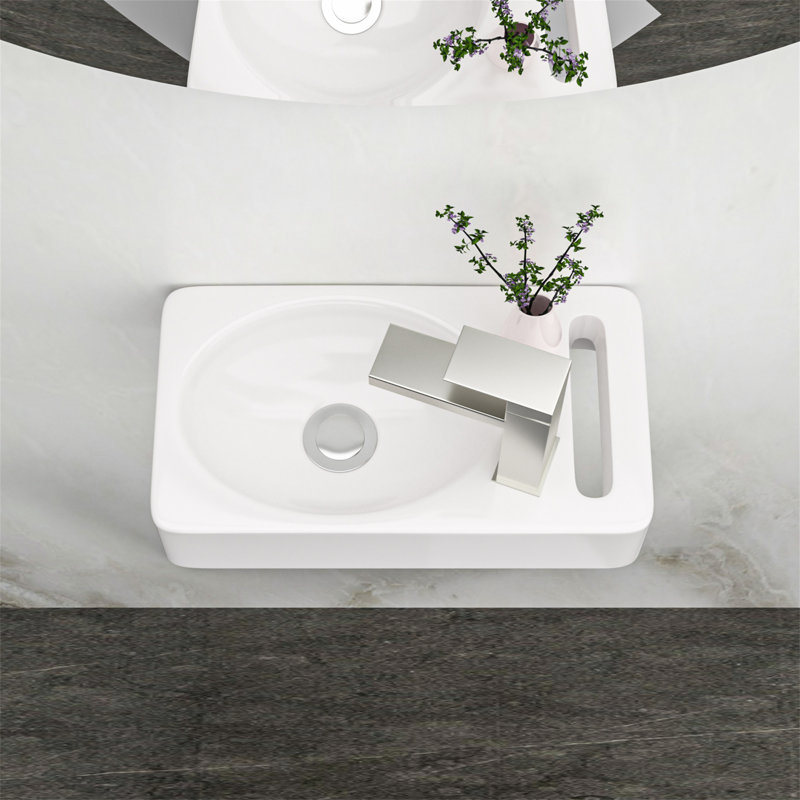 MONSFEST 8.7'' Ceramic Rectangular Bathroom Sink