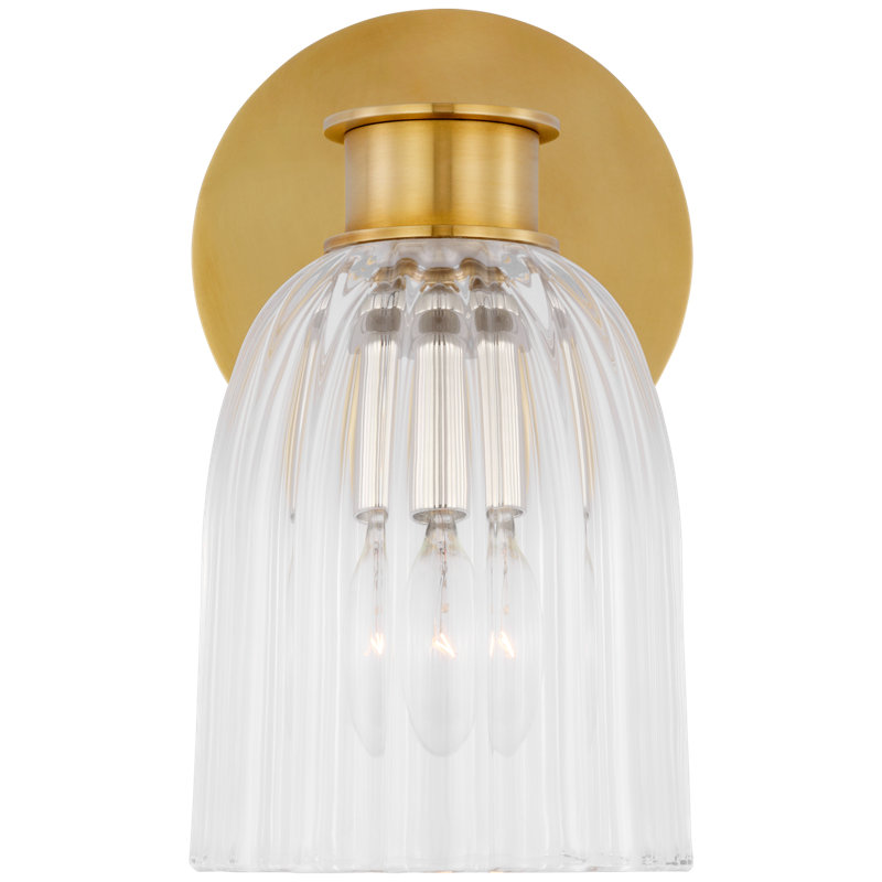 Asalea 1 - Light Bath Sconce, Hand Rubbed Antique Brass