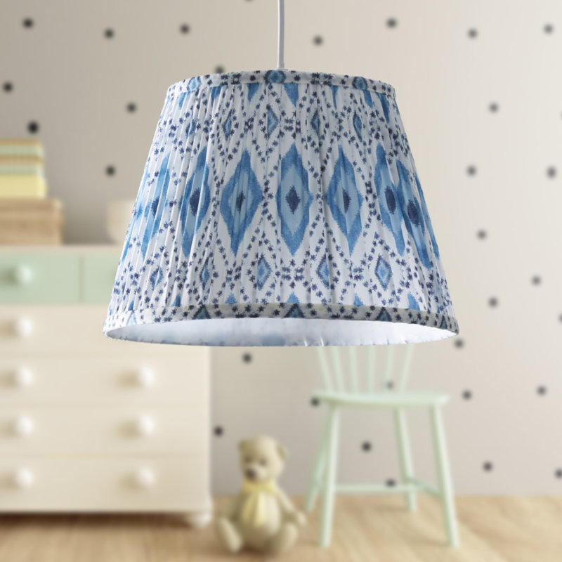 21 cm H Drum Fabric Lamp Shade, Blue