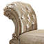 Tabouret de coiffeuse traditionnel avec assise en tissu brun, mesurant 25 po de largeur x 20 po de profondeur et 28 po de hauteur, de forme rectangulaire