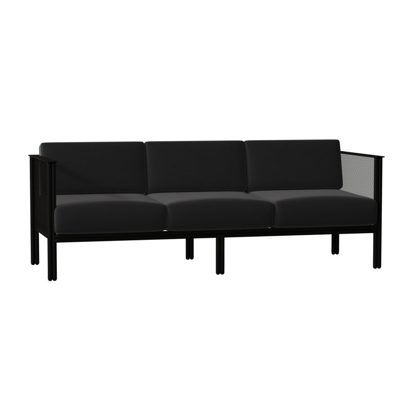Jax Outdoor 3 - Seat Patio Sofa, Textured Black, Spectrum Indigo Sunbrella® Plainweave