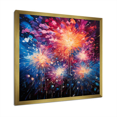 Feux d'artifice bleu et rose - art mural
