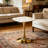Square Dining Table, 23.6" Table With Thickened Edge Decor Tabletop & Metal Pedestal, Mid Century Modern Bistro Table For Kitchen, Small Places, Living Room, Cafe-2137091313-2137091316