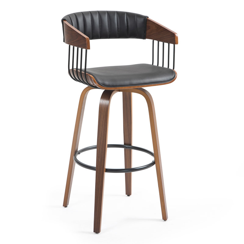 Erlfried Swivel Upholstered Counter Stool, Bar Stool (30.5" Seat Height)
