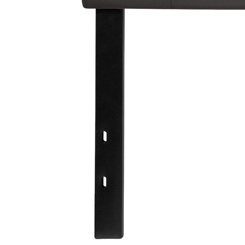 Gray King Upholstered Tufted Headboard with Adjustable Metal Rails