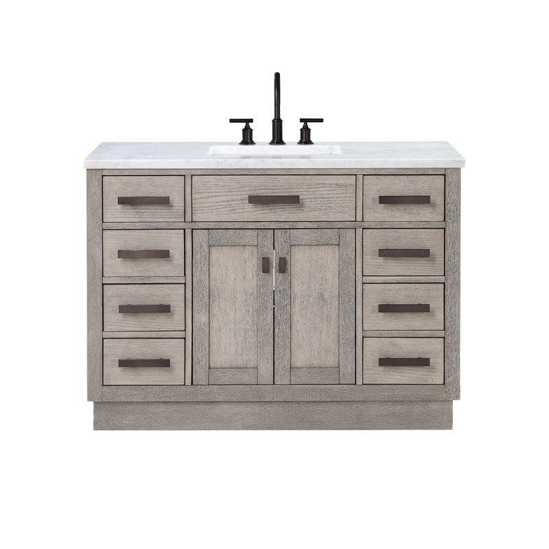 Ensemble de meuble-lavabo simple 48 po Argenta, Chêne gris