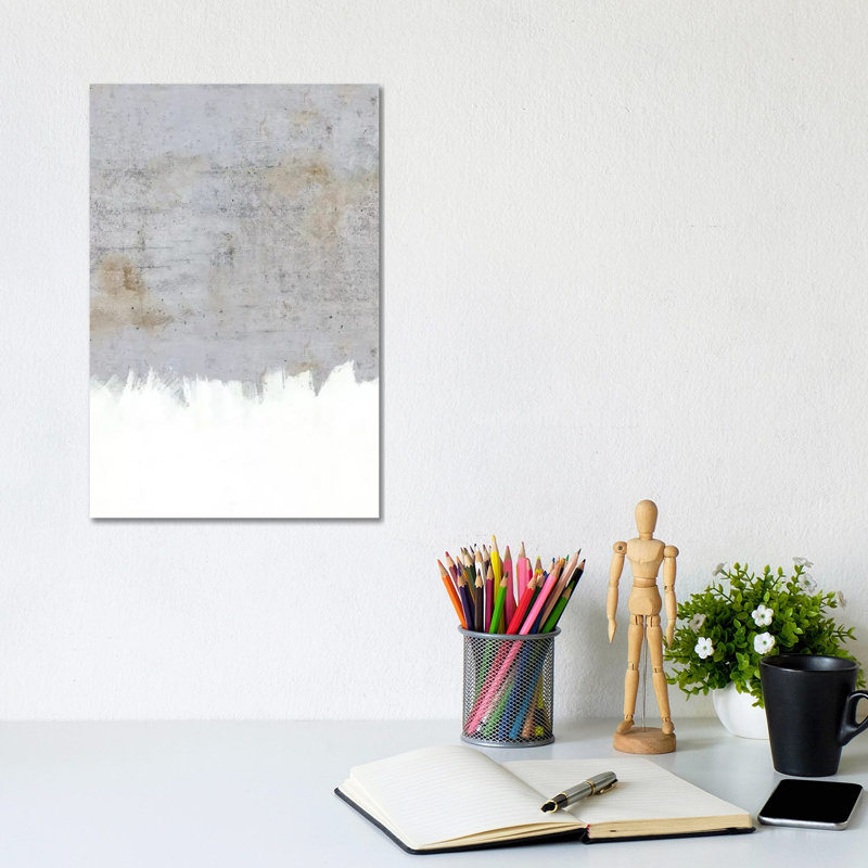 Paint On Raw Concrete by Emanuela Carratoni - Wrapped Canvas Painting, 20.32 cm H x 30.48 cm W