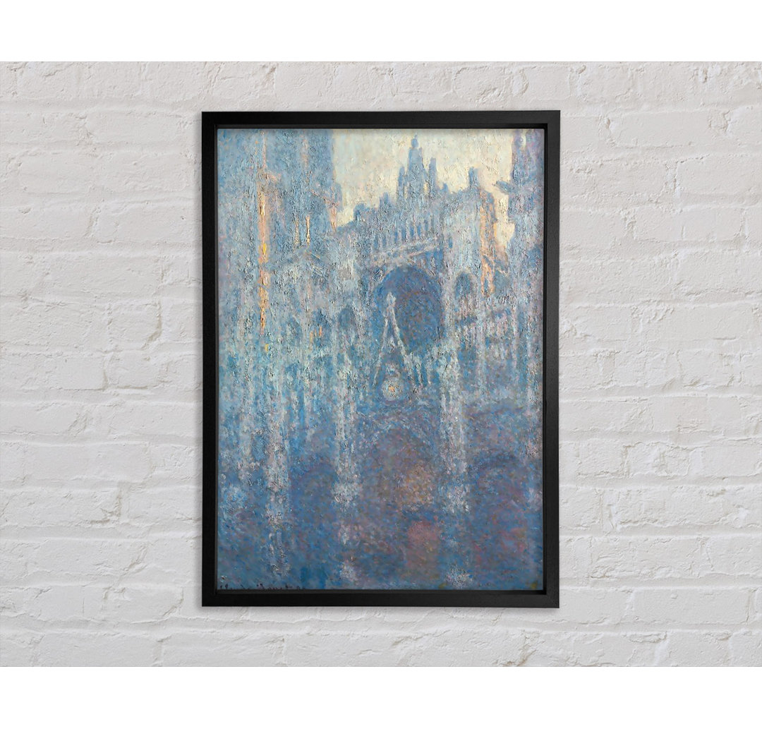 Monet Das Portal der Kathedrale von Rouen im Morgenlicht von Claude Monet - Einzelbildrahmen Kunstdrucke auf Leinwand