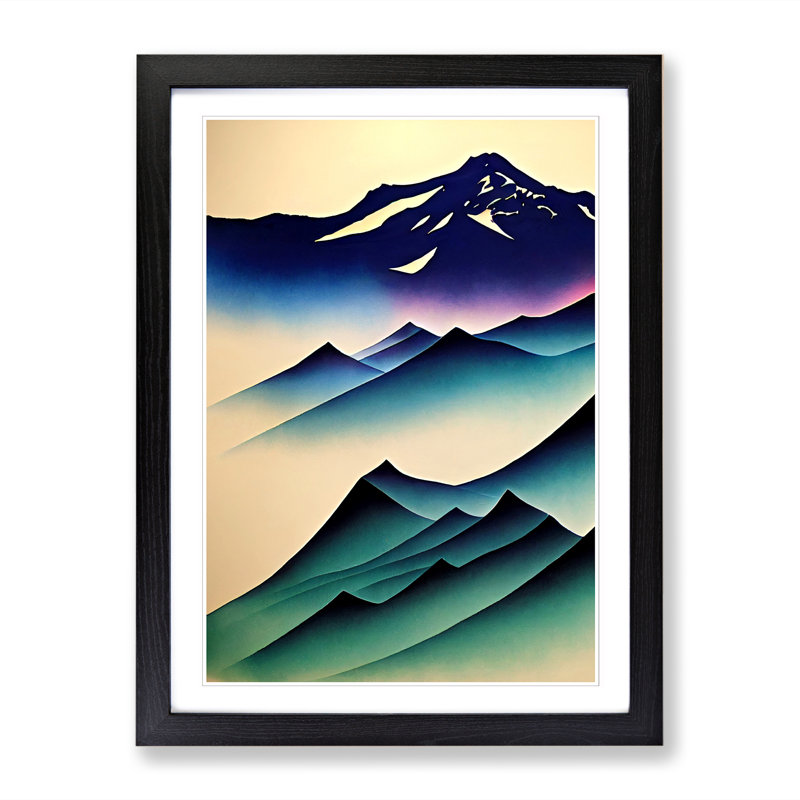 Bridlington Glacier Airbrush - Picture Frame Print, 64cm H x 46cm W x 2cm D, Oak
