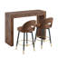 Ensemble de table 3 pièces avec tiroirs et tabourets pivotants Modern-2121001117-2121001112