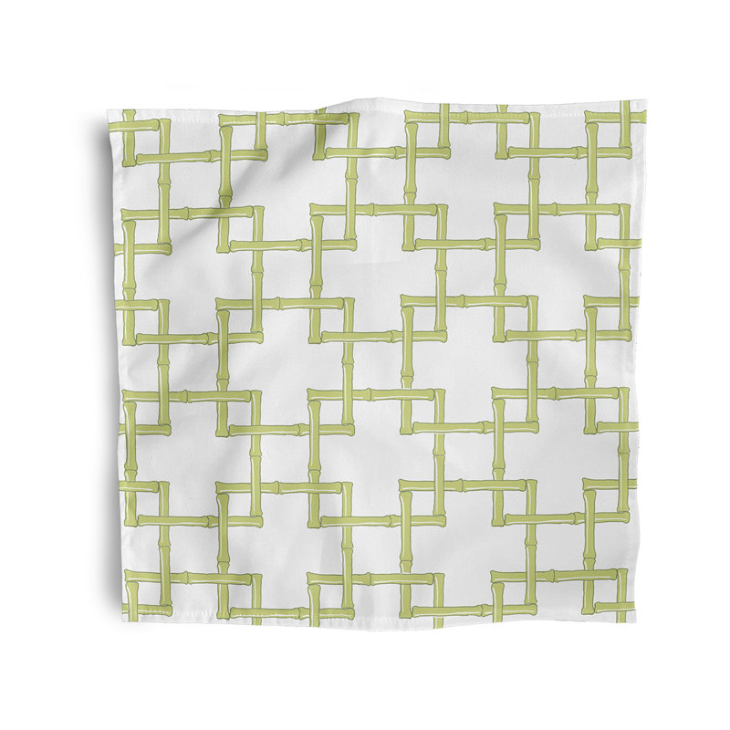 Kywan Polyester Geometric Square Napkin, Green