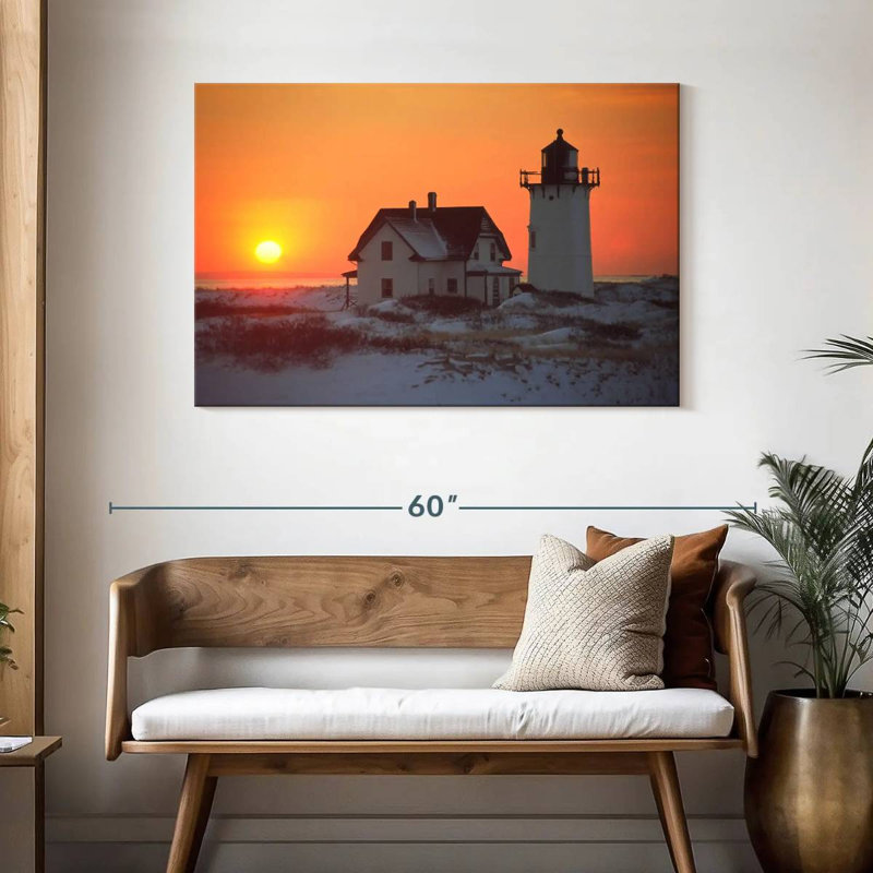 Sunset at race point lighthouse Aletra, H 30 po x l 45 po