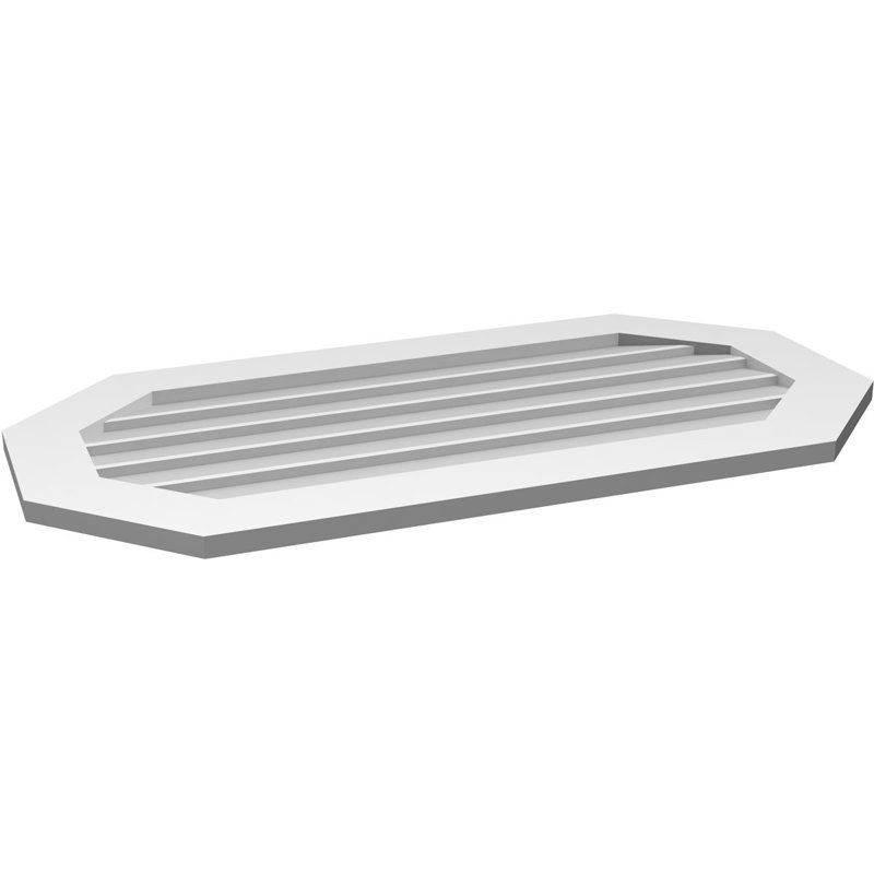 Horizontal Elongated Octagon Surface Mount Signature Urethane Non-Functional Gable Vent Primed Tan, 22" H x 42" W x 1" D