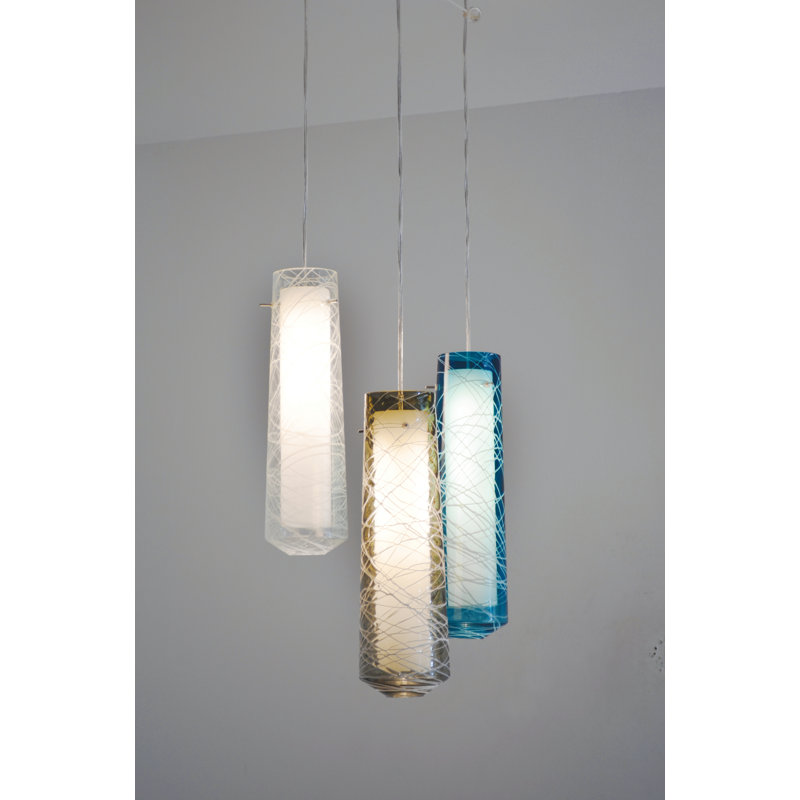 Luminaire suspendu cylindrique à 1 lumière DEL Hicksville, Fumée, 4 000 K, 120 V