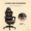 Fauteuil inclinable pivotant en similicuir avec repose-pieds