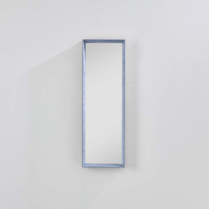 Nakira Solid Wood Rectangle Wall Mirror, Blue, 90cm x 30cm