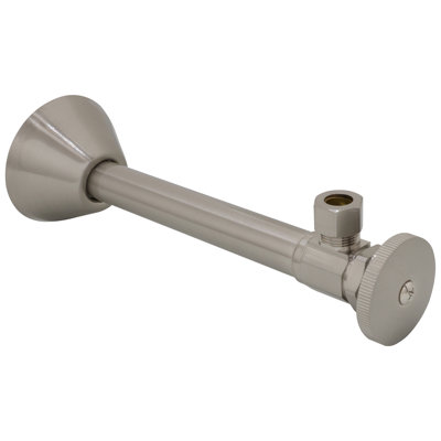 Soupape d'arrêt à poignée ronde à angle, sueur en cuivre 1/2 po x sortie de compression de 3/8 po de diamètre extérieur