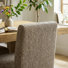 Chaises de salle à manger modernes en tissu texturé avec roulettes cachées