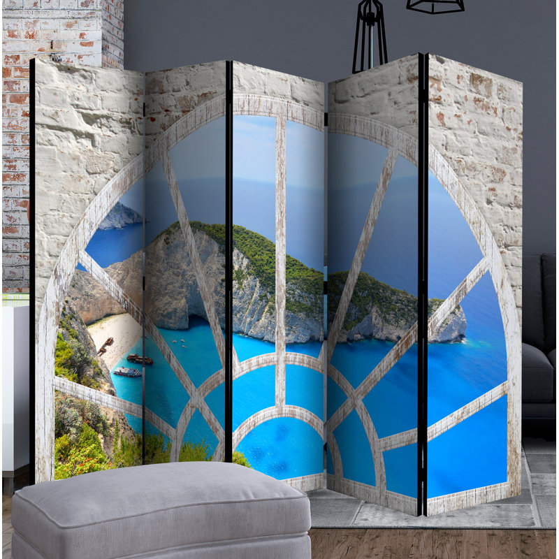 Loudon 225cm W x 172cm H 5 - Panel Folding Room Divider