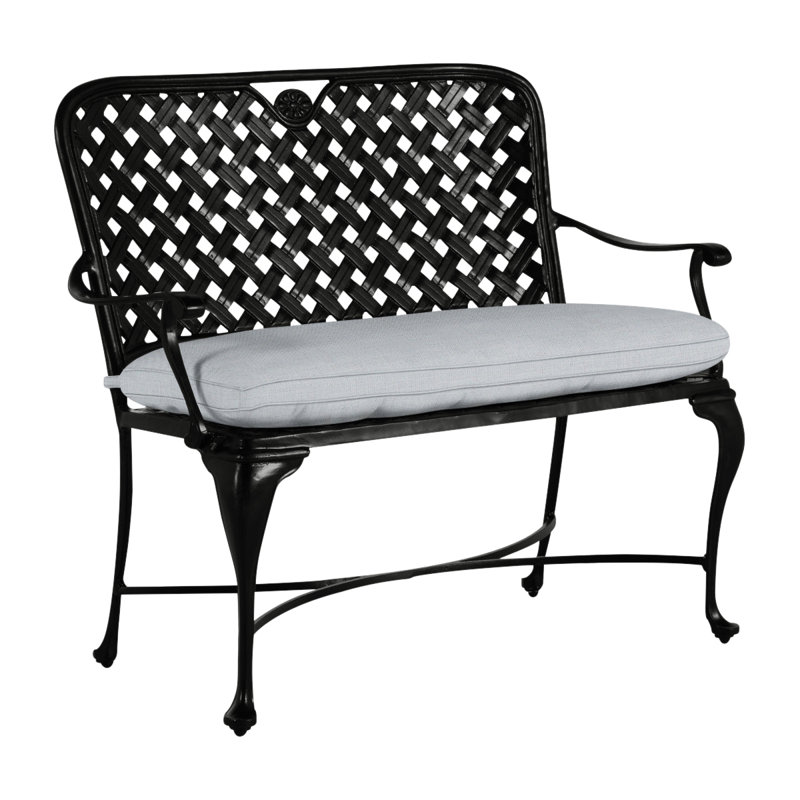 Banc en aluminium Provance - Terre antique, Terre antique, Trépointe, Lin chambray