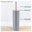 Metal Toilet Brush and Holder Set With Bamboo Lid-113778041