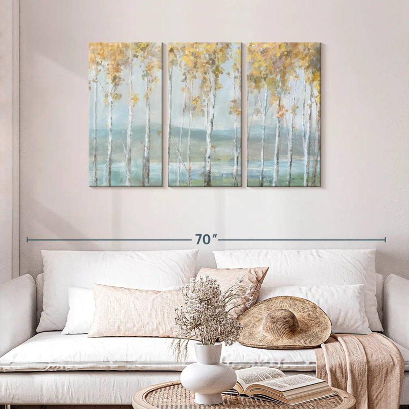 Alvord Lakeview Birches, H 28 po x l 45 po