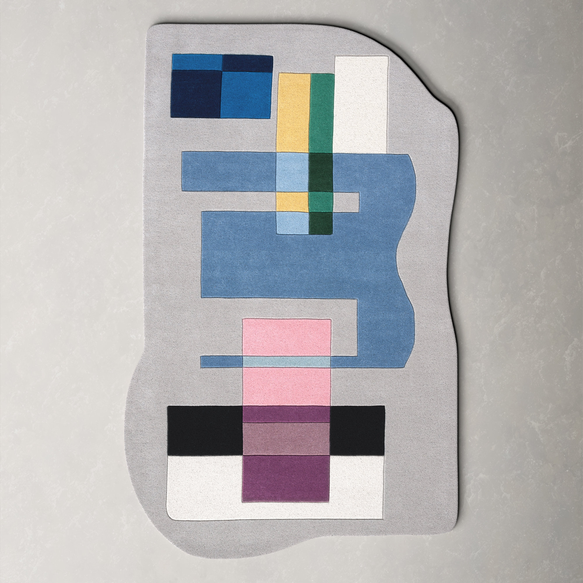 Darick Area Rug In Gray / Blue, Rectangle 6' x 9'