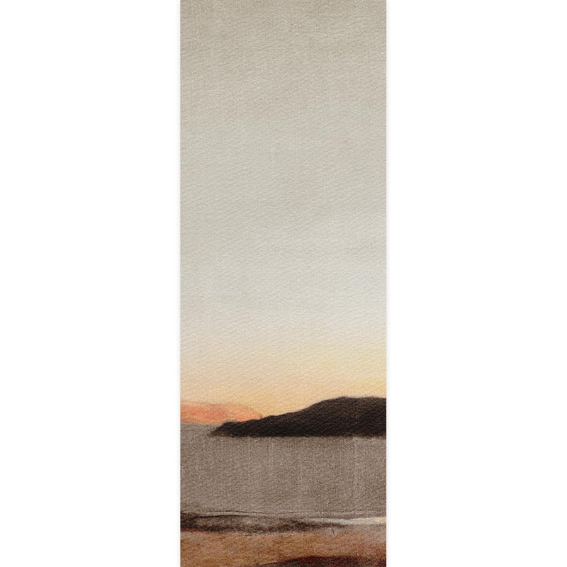 Coucher de soleil paisible et serein dans des tons de beige et de brun doux, L 132 po x l 48 po