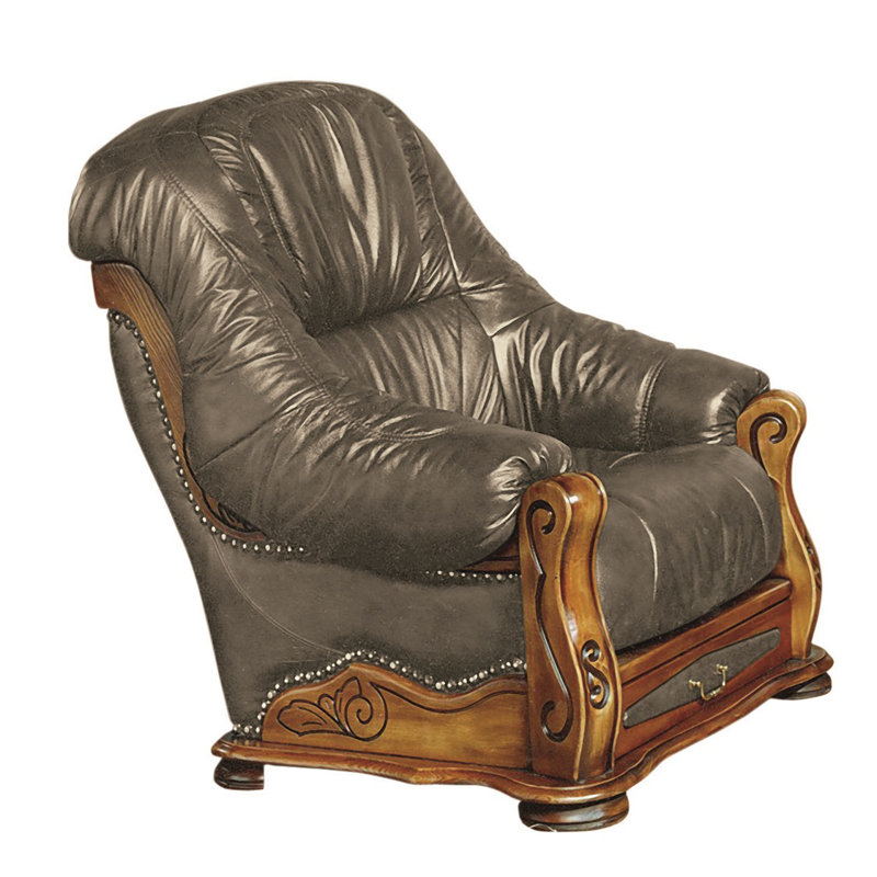 Dodsworth Faux Leather Armchair, Grey