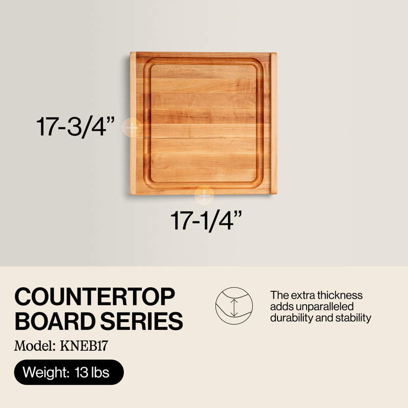 BoosBlock® John Boos Maple Wood Pastry Board, 17.75" W x 17.25" L