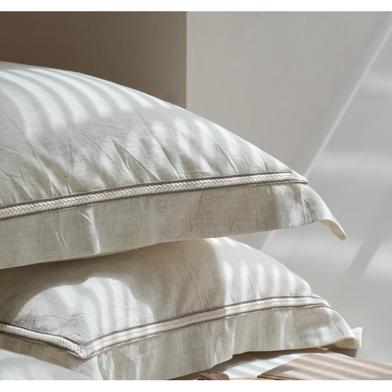 Manjusaka Tencel Linen Duvet Cover Set with Pillowcase -Top Grade & Natural, Beige, Queen Duvet Cover + 2 Pillowcases 