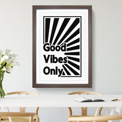 Good Vibes Only Black Rainbow - Picture Frame Typography