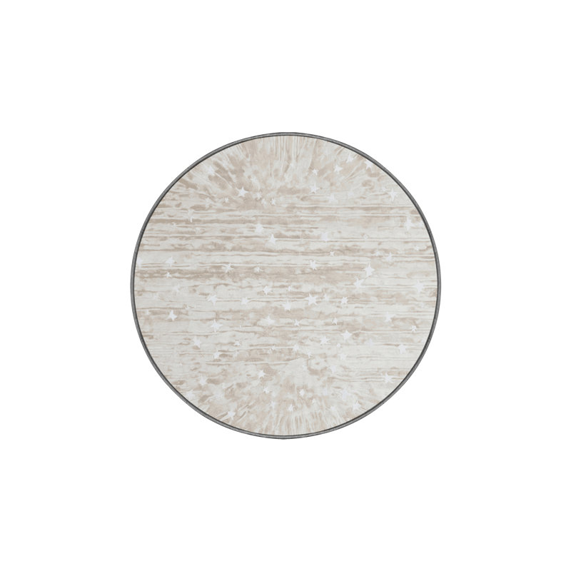 Machine Washable Gray Area Rug, Round 8'
