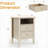 18" Beige Fluted Nightstand with 2 Drawers, Modern Bedroom Bedside Table, Sofa Side End Table with Storage-301083585-301083587