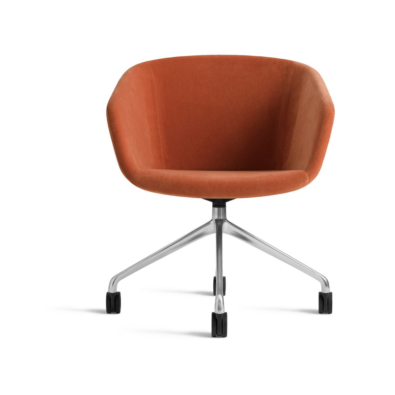 Chaise de travail hôte en velours tempête, Velours cuivre