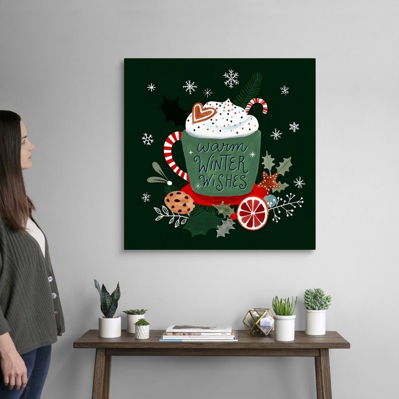 Reproduction d’art textuel sur toile, "Christmas comforts II" par Victoria Borges, H 30 po x l 30 po x P 1,25 po