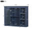 Armoire de salle de bain murale avec miroir, 35 po x 27,5 po, et tablettes réglables, armoire à finition bleue, intérieur spacieux, fixation moderne