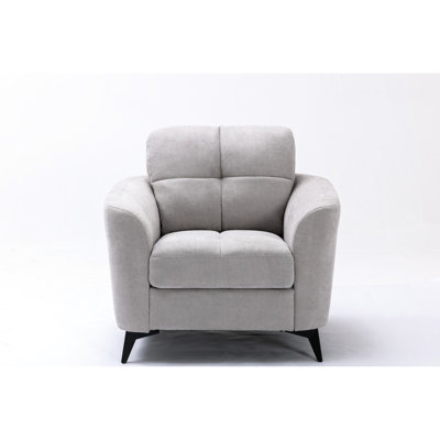 39" Chair In Gray Fabric, 21.5" Seat Depth, Cushion, Metal Legs Fabric With A Stable Structure
