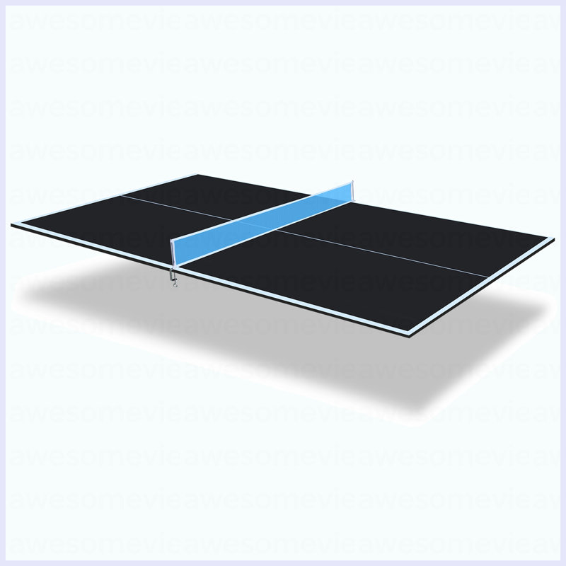 Plateau de table de tennis de table pliable et portatif de taille moyenne 8 pi noir pour jeux d'intérieur, Noir