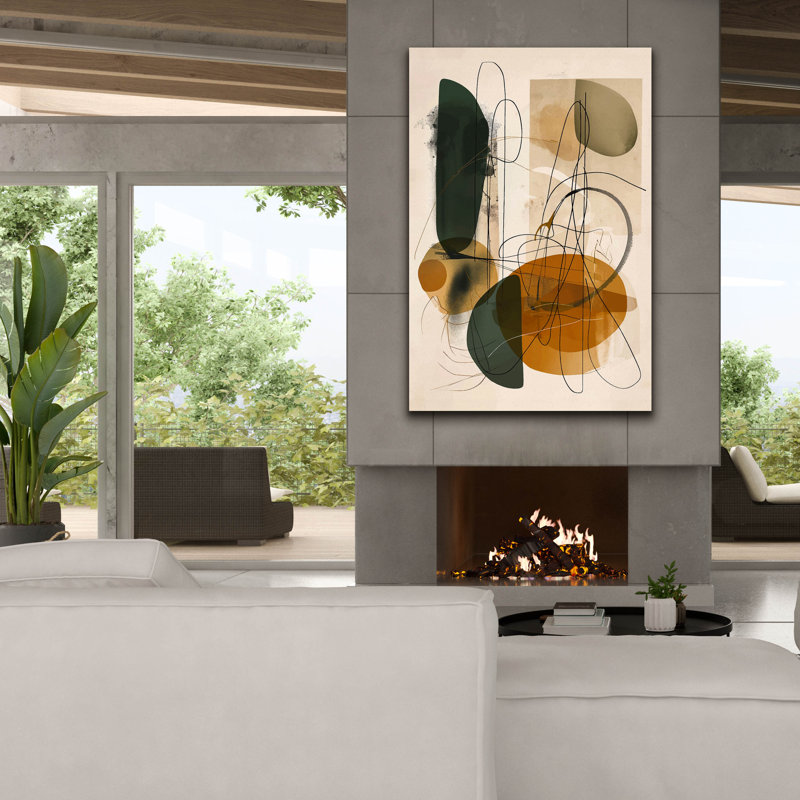 Art mural sur toile Wrought Studio ™ «Abstract Beige No 1» par Andreas Magnusson, H 60 po x l 40 po x P 1,5 po