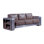 Casual Retro Aluminum Skin Rivet Storage Sofa 90.55'' Faux Leather Sofa