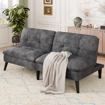 62.2" Upholstered Sleeper Sofa Bed Convertible Futon