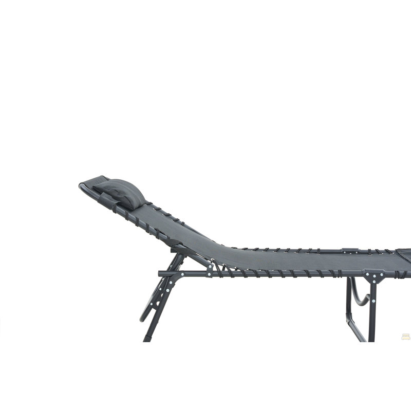Chaise longue à 5 positions, bain de soleil réglable et pliable