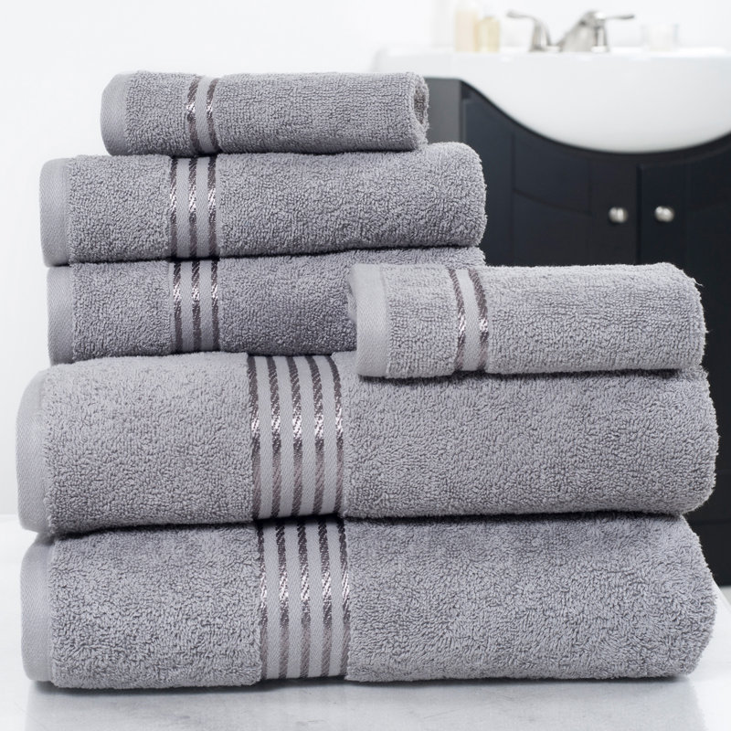 Lavish Home 12PC Towel Set - Cotton Bathroom Accessories with 4 Bath Towels, 4 Hand Towels, and 4 Washcloths - Machine Washable Towels