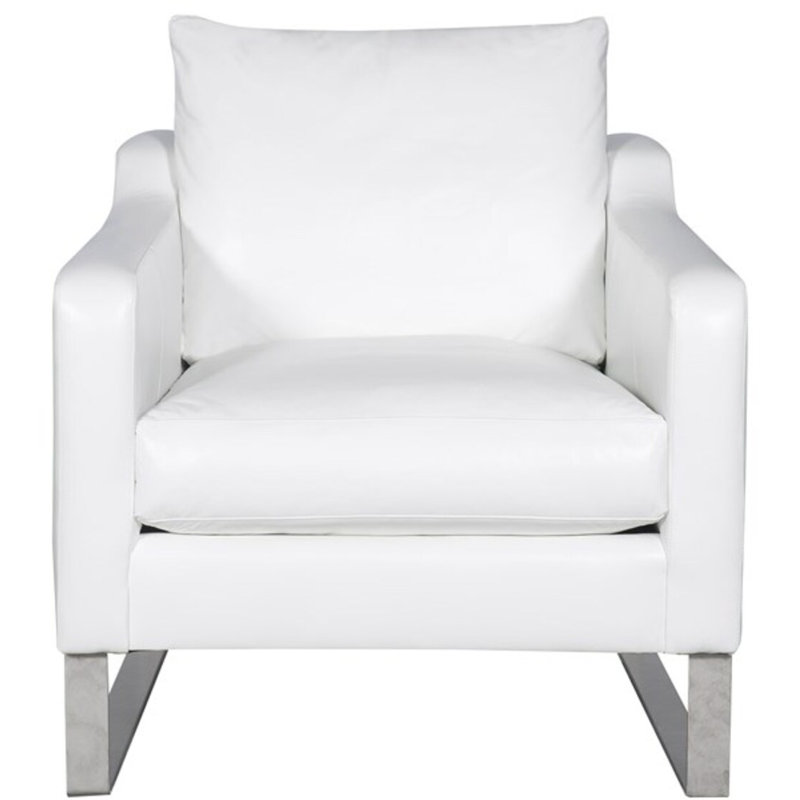 Thea Armchair, Regent Chalk Genuine Leather