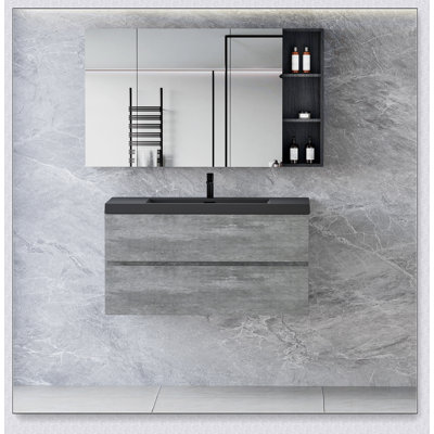 Meuble-lavabo mural 42 po avec lavabo, meuble-lavabo mural moderne